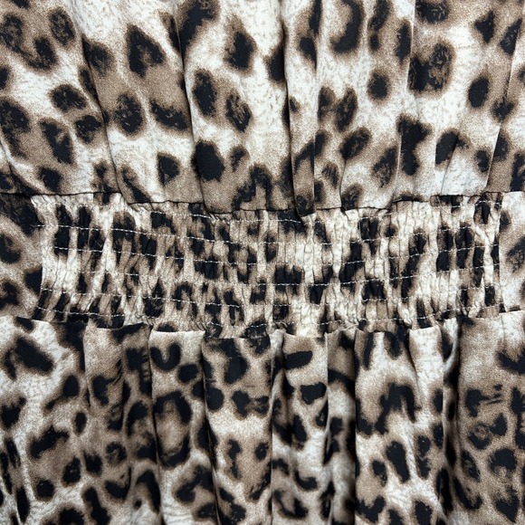 ASTR The Label Leopard Print Half Sleeve Deep V-Neck Button Down Dress Size XL - Picture 8 of 10